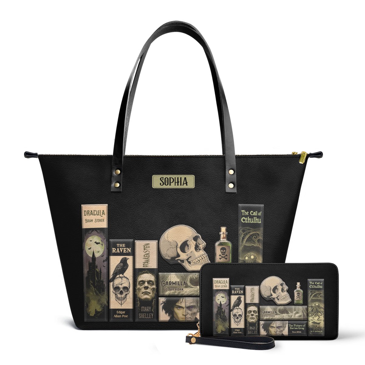 Horror Books TTRZ28107714LN Leather Tote Bag