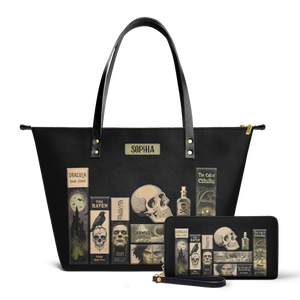 Horror Books TTRZ28107714LN Leather Tote Bag