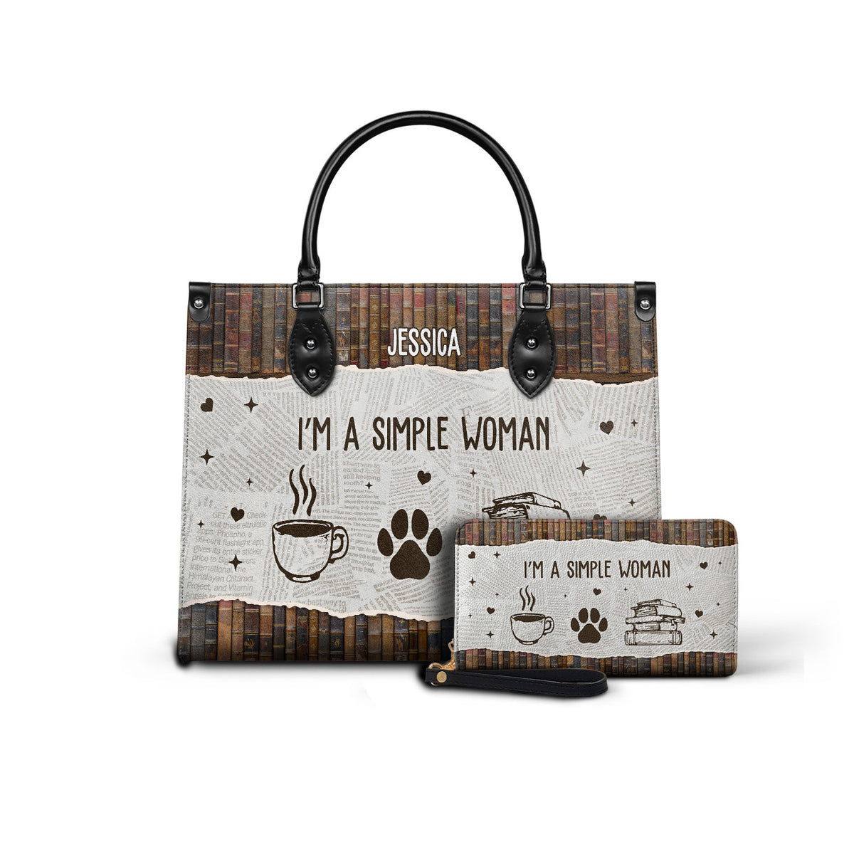 Black Interior -  I Am A Simple Woman HHRZ03084037IX Leather Bag
