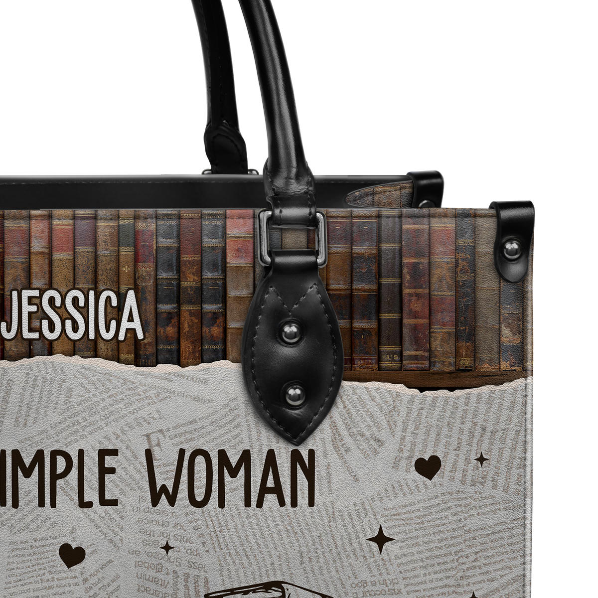 Black Interior -  I Am A Simple Woman HHRZ03084037IX Leather Bag