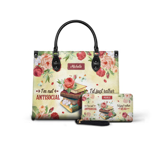 Black Interior -  I Am Not Antisocial I Would Just Rather Read DNRZ1702001A Leather Bag