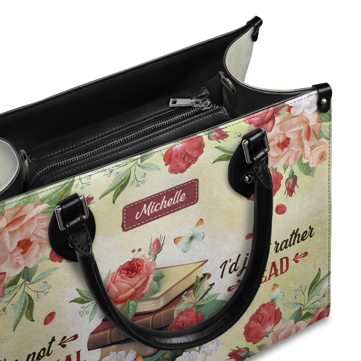 Black Interior -  I Am Not Antisocial I Would Just Rather Read DNRZ1702001A Leather Bag