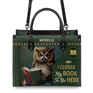 Black Interior -  I Closed My Book To Be Here HHAY1702002A Leather Bag
