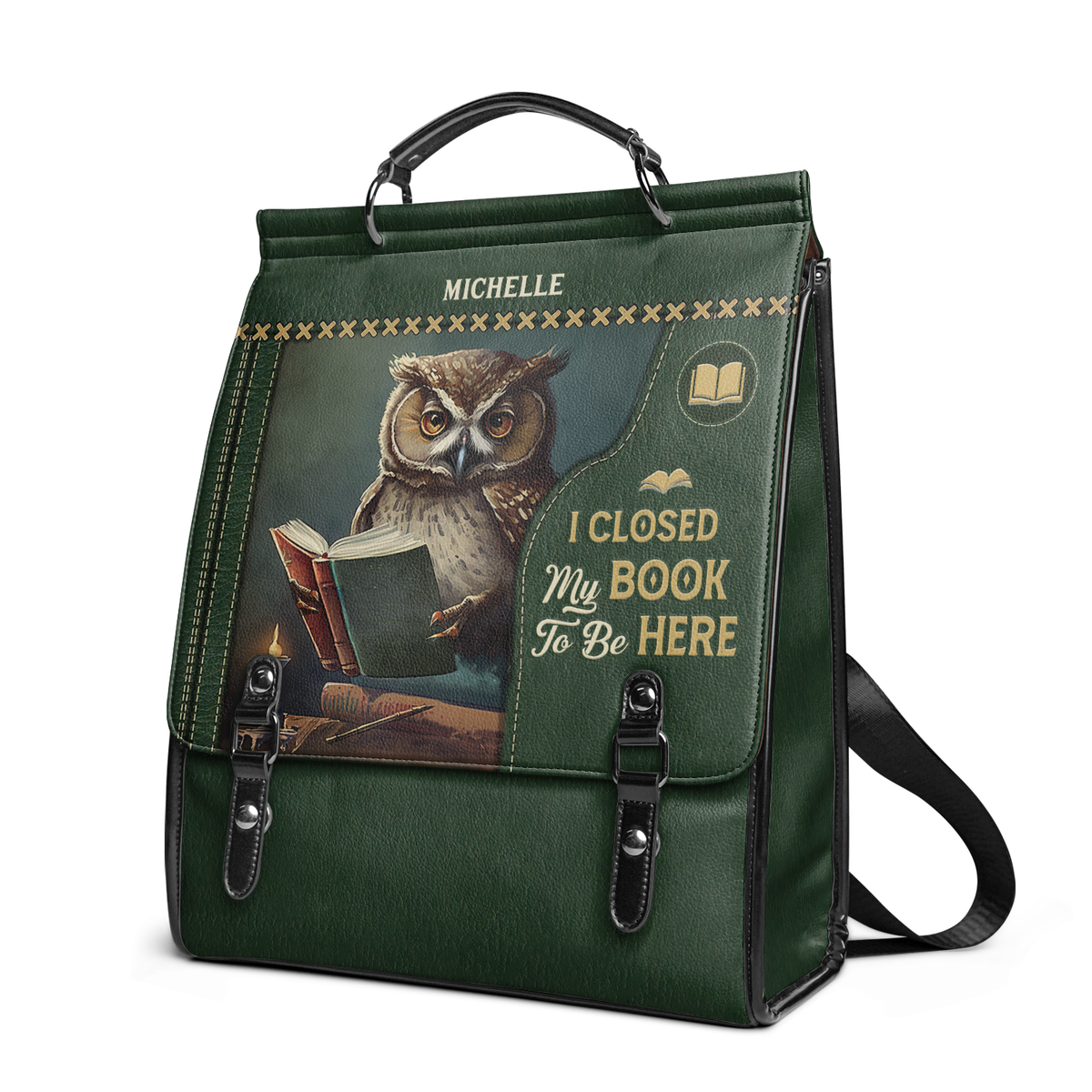 I Closed My Book To Be Here NNRZ12012477SF Leather Backpack
