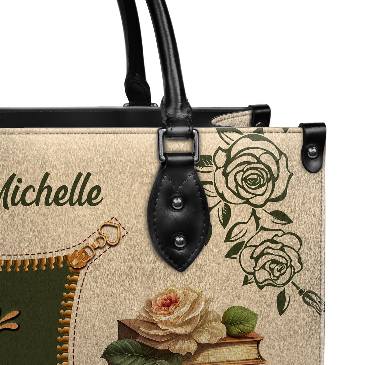 Black Interior -  I Dont Buy Books I Adopt Them DNRZ1602004A Leather Bag