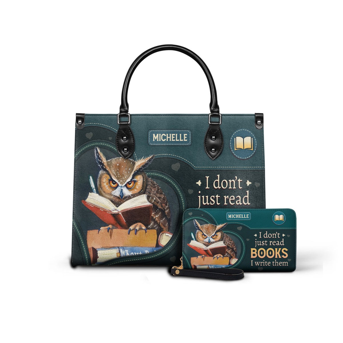 Black Interior -  I Dont Just Read Books I Write Them HTRZ02040094DF Leather Bag