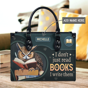 Black Interior -  I Dont Just Read Books I Write Them HTRZ02040094DF Leather Bag