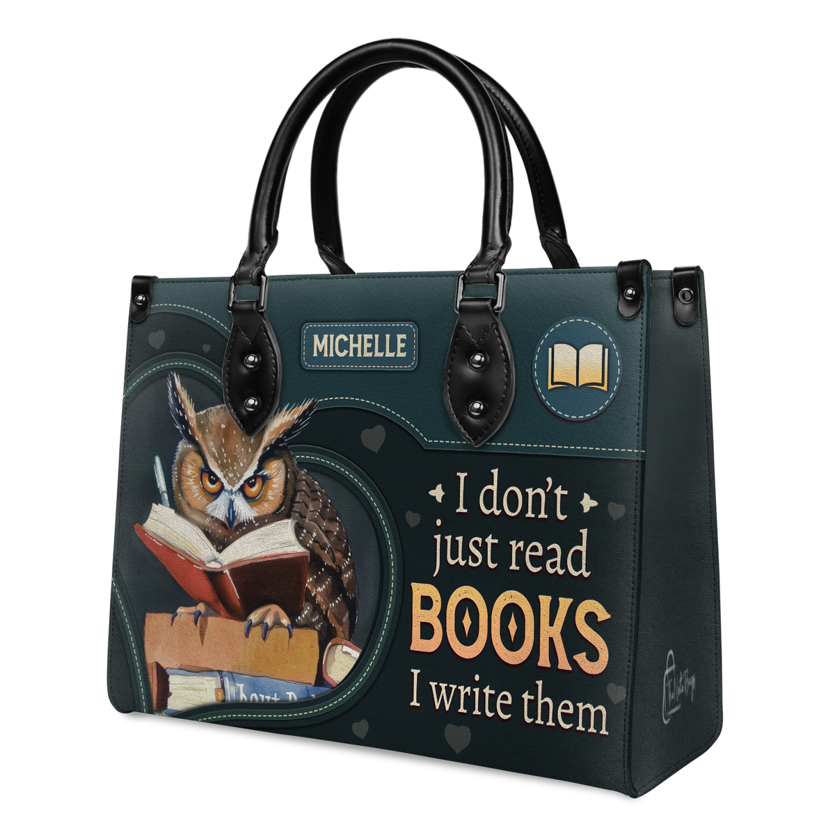 Black Interior -  I Dont Just Read Books I Write Them HTRZ02040094DF Leather Bag