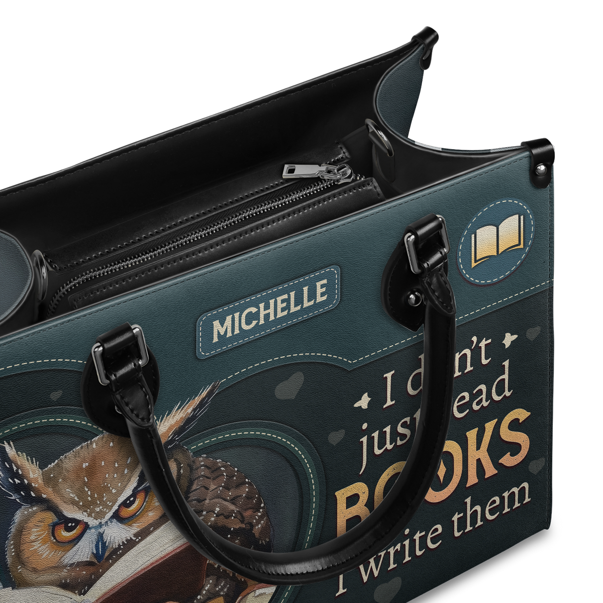 Black Interior -  I Dont Just Read Books I Write Them HTRZ02040094DF Leather Bag