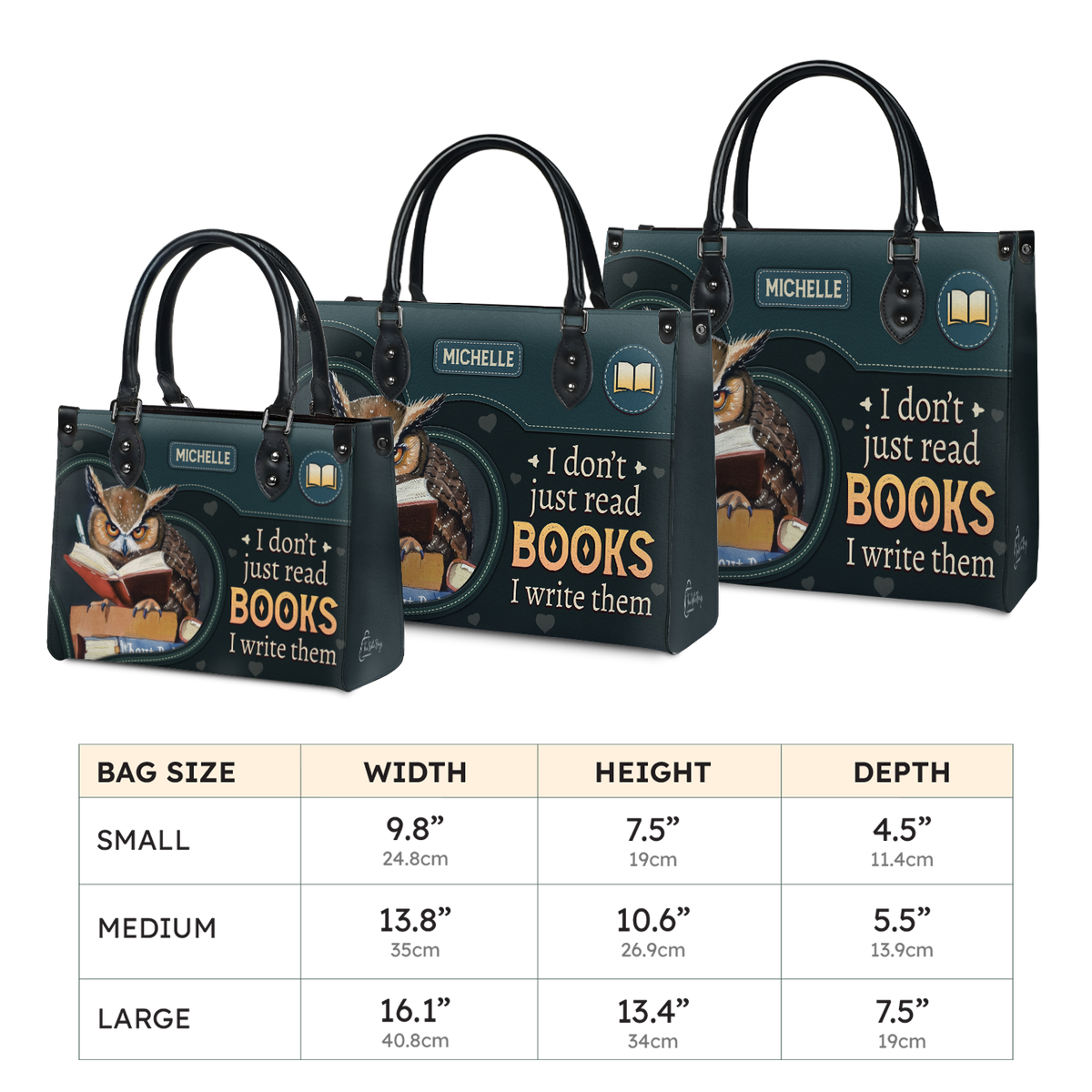 Black Interior -  I Dont Just Read Books I Write Them HTRZ02040094DF Leather Bag