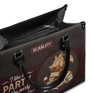 Black Interior -  I Like To Party And By Party I Mean Read Books HTRZ02042282UT Leather Bag