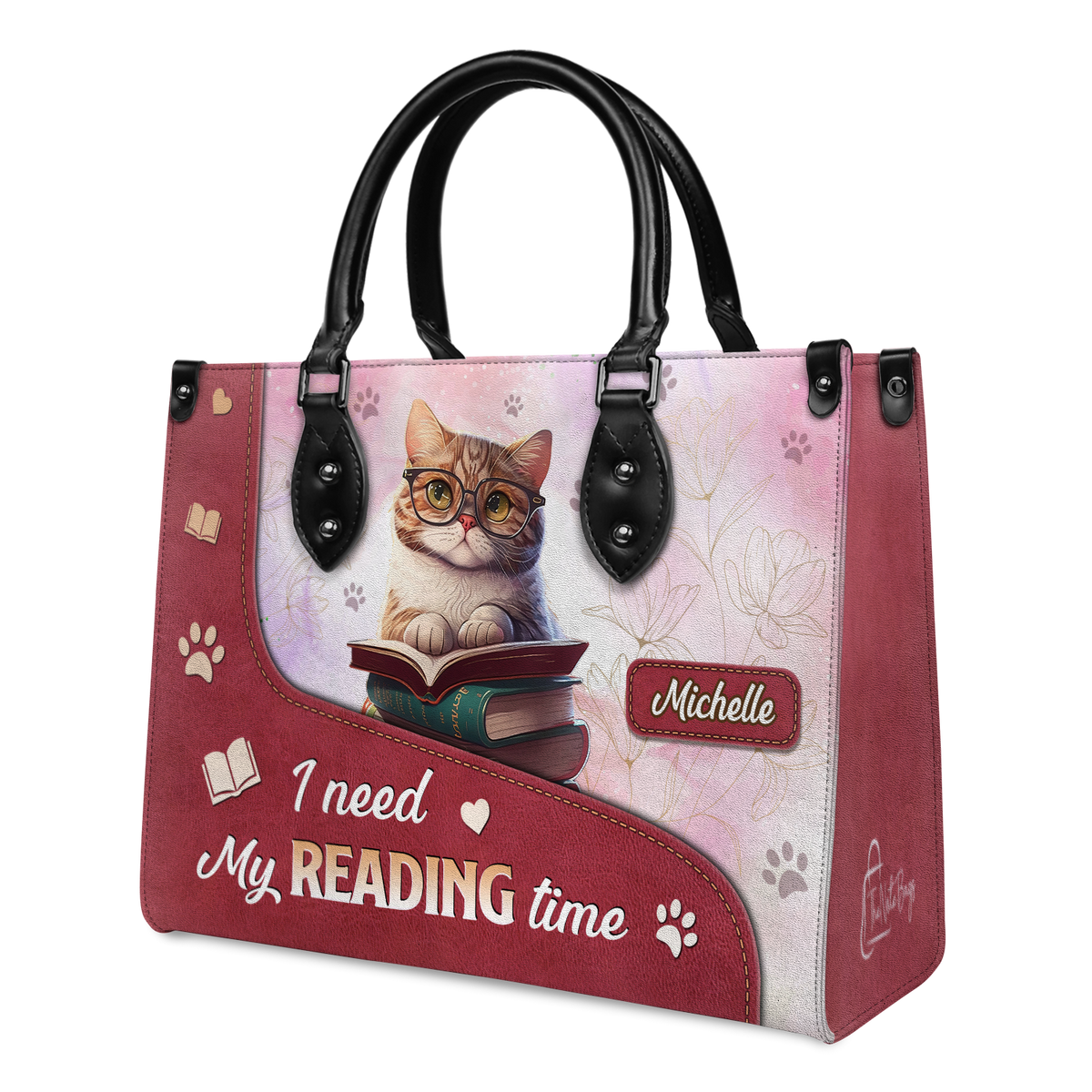 Black Interior -  I Need My Reading Time DNRZ1802002A Leather Bag
