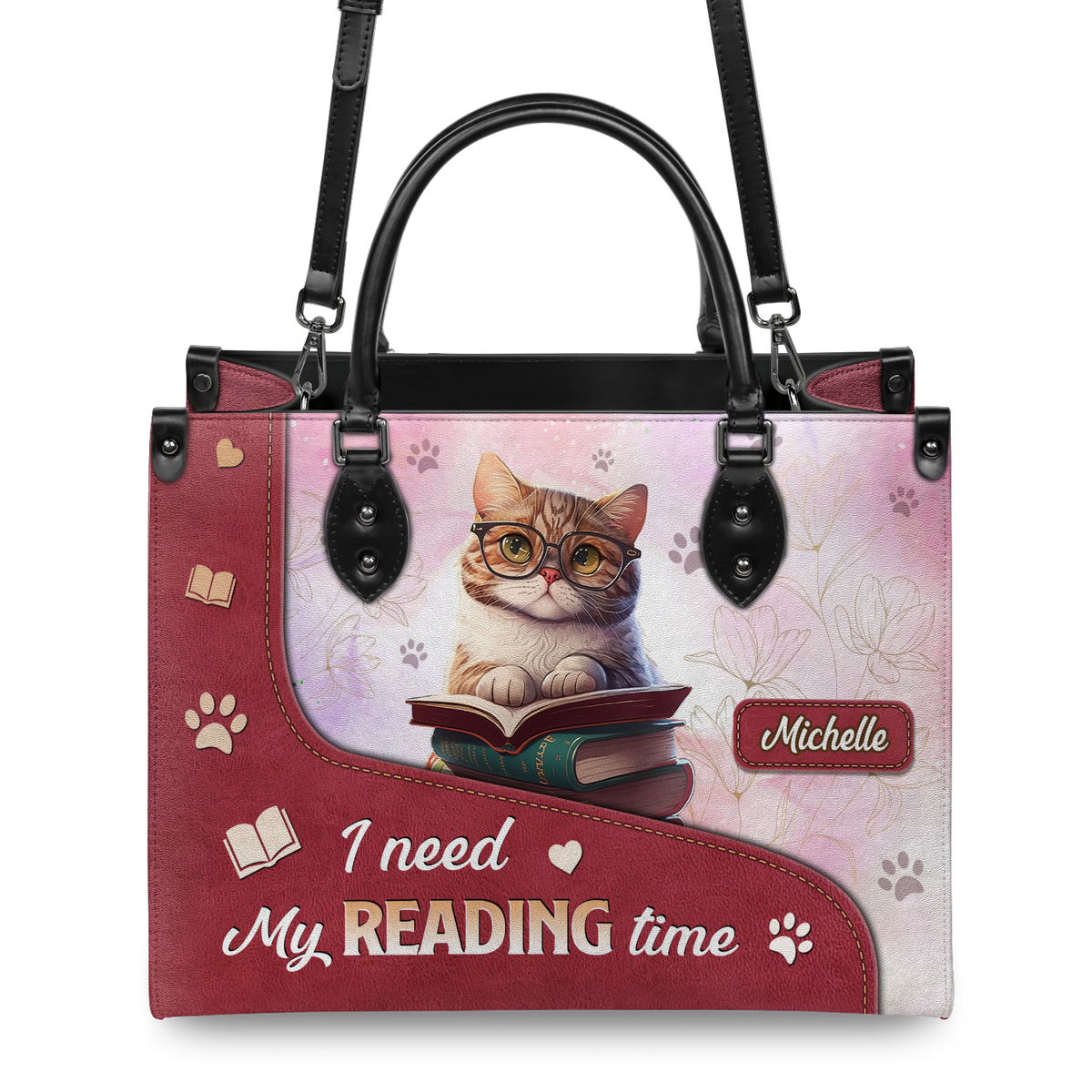 Black Interior -  I Need My Reading Time DNRZ1802002A Leather Bag