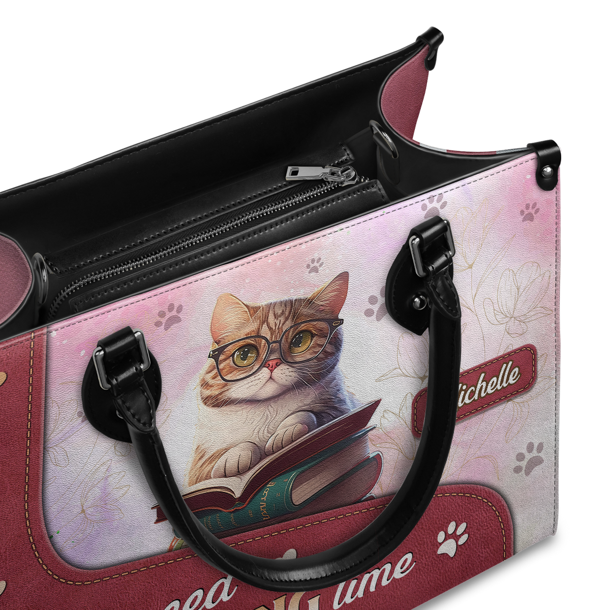 Black Interior -  I Need My Reading Time DNRZ1802002A Leather Bag