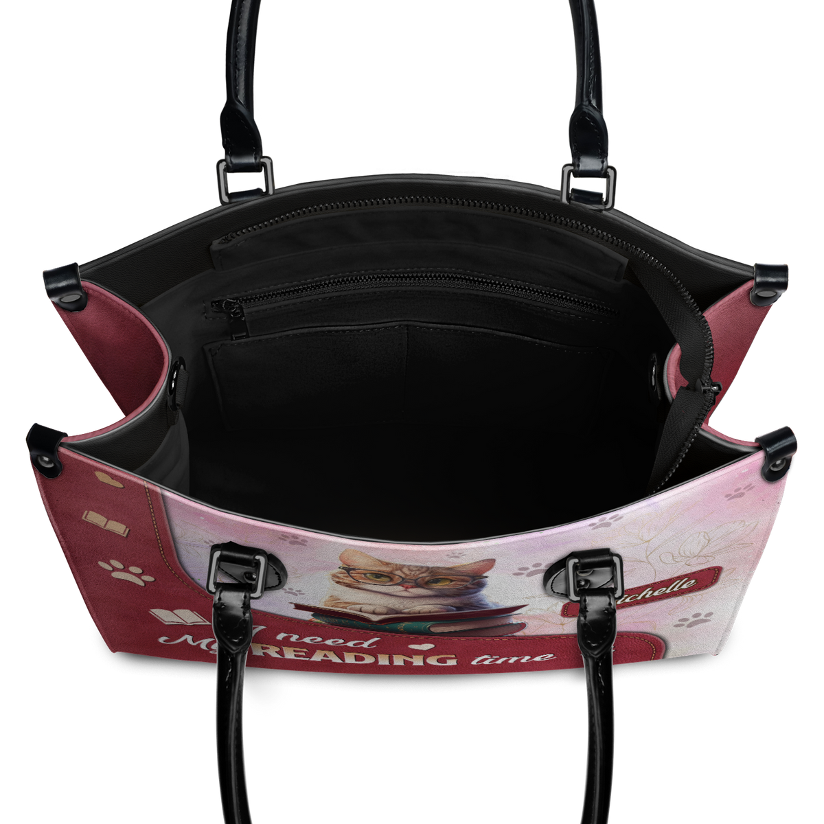 Black Interior -  I Need My Reading Time DNRZ1802002A Leather Bag