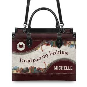 Black Interior -  I Read Past My Bedtime HTRZ20112129HD Leather Bag