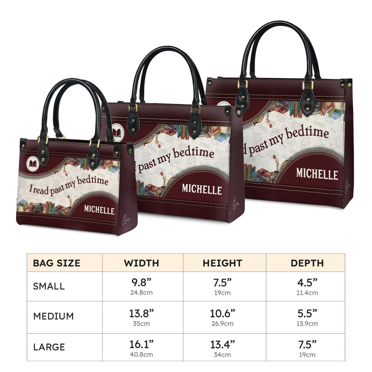 I Read Past My Bedtime HTRZ20112129HD Leather Bag