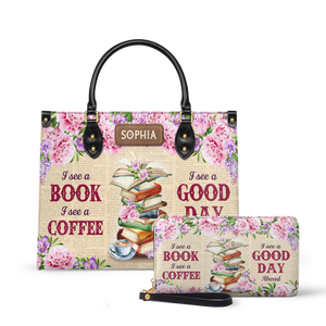 I See A Book I See A Coffee I See A Good Day Ahead NQRZ1802005A Leather Bag