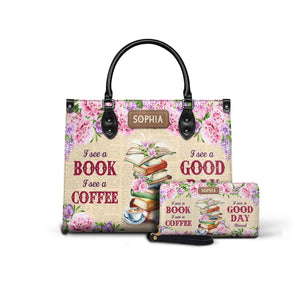 Black Interior -  I See A Book I See A Coffee I See A Good Day Ahead NQRZ1802005A Leather Bag