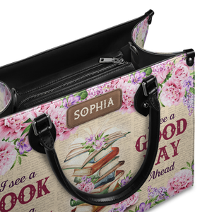 Black Interior -  I See A Book I See A Coffee I See A Good Day Ahead NQRZ1802005A Leather Bag