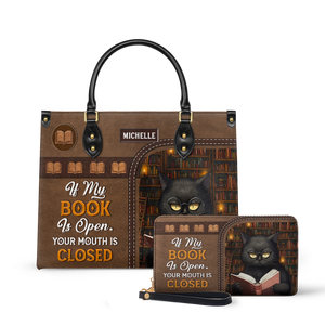 If My Book Is Open Your Mouth Is Closed HHAY1702004A Leather Bag