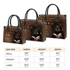 Black Interior -  If My Book Is Open Your Mouth Is Closed HHAY1702004A Leather Bag