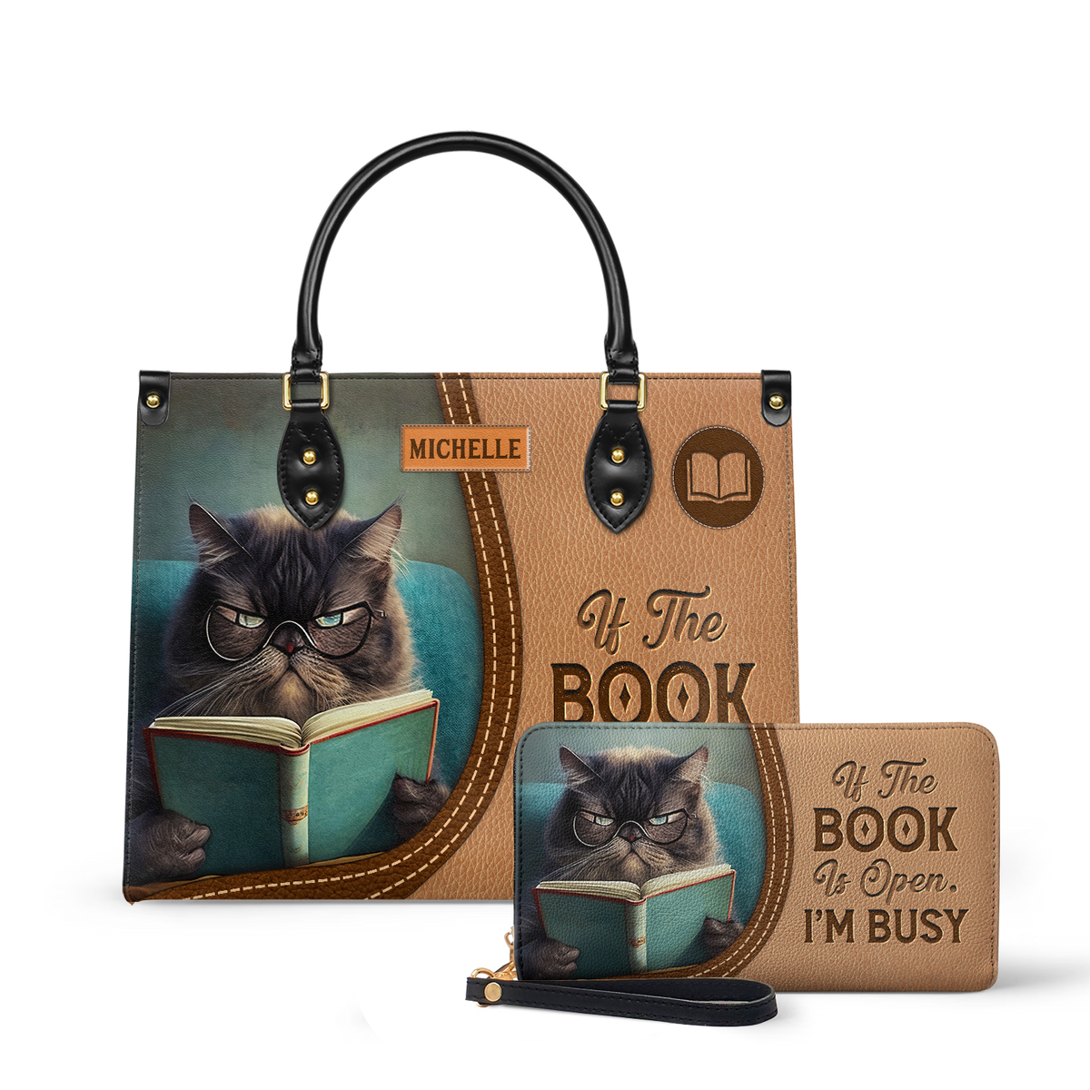 If The Book Is Open Im Busy HHAY1702001A Leather Bag