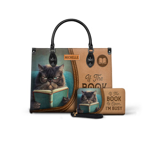 Black Interior -  If The Book Is Open Im Busy HHAY1702001A Leather Bag