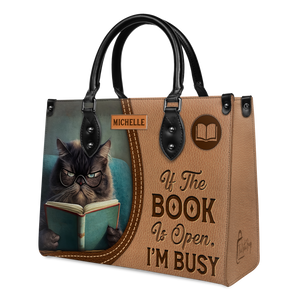 Black Interior -  If The Book Is Open Im Busy HHAY1702001A Leather Bag