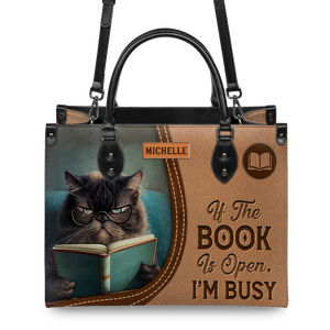Black Interior -  If The Book Is Open Im Busy HHAY1702001A Leather Bag