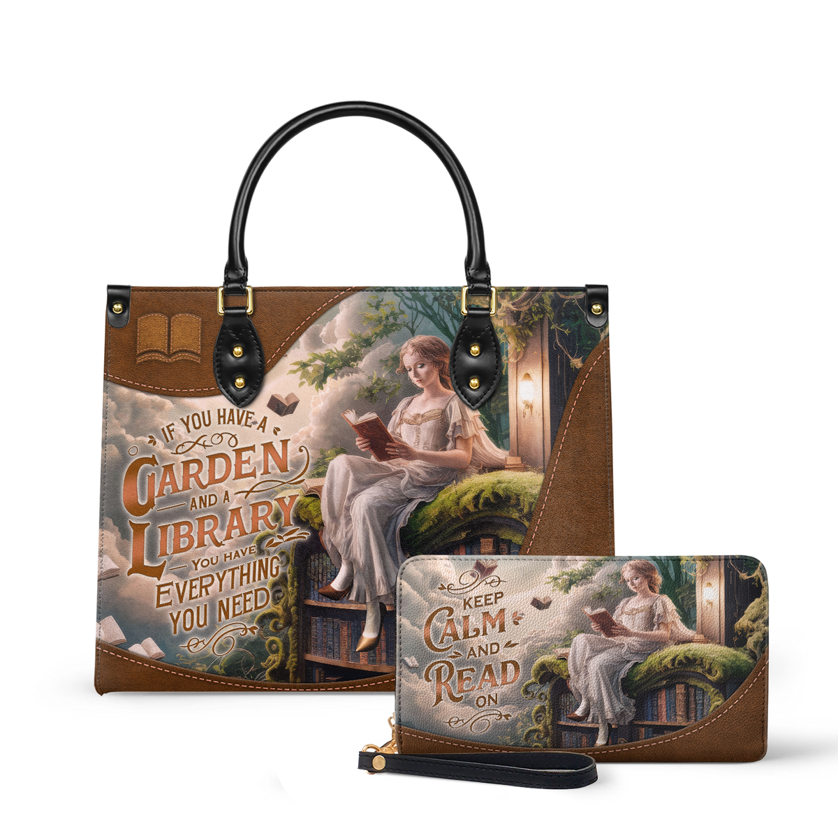 Custom Quote Literary Haven HTRZ29071015FM Leather Bag