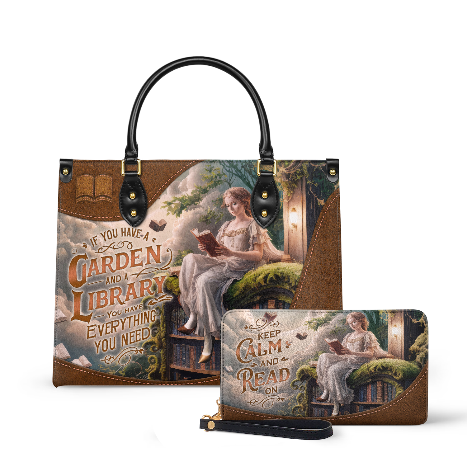 Custom Quote Literary Haven HTRZ29071015FM Leather Bag