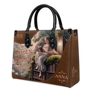 Black Interior -  Custom Quote Literary Haven HTRZ29071015FM Leather Bag