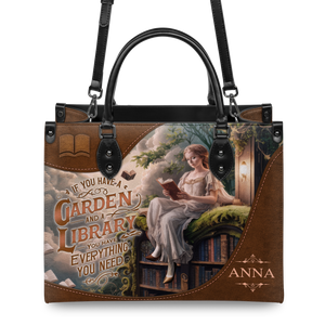 Black Interior -  Custom Quote Literary Haven HTRZ29071015FM Leather Bag