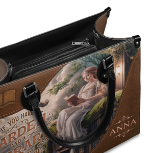 Black Interior -  Custom Quote Literary Haven HTRZ29071015FM Leather Bag