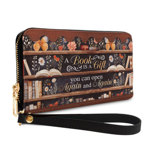 Custom Quote Bookshelf HTRZ29073320ZS Zip Around Leather Wallet