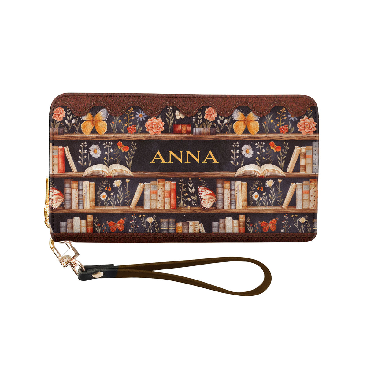 Custom Quote Bookshelf HTRZ29073320ZS Zip Around Leather Wallet