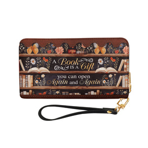 Custom Quote Bookshelf HTRZ29073320ZS Zip Around Leather Wallet