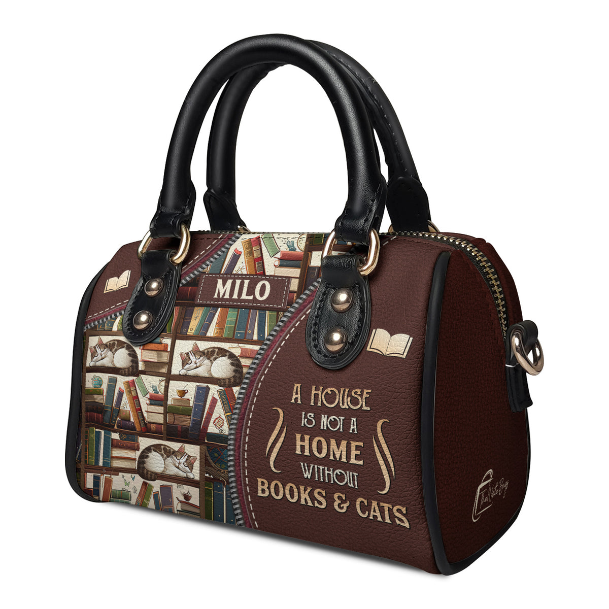 A House Is Not A Home Without Books And Cats DNRZ22080458DP Mini Satchel