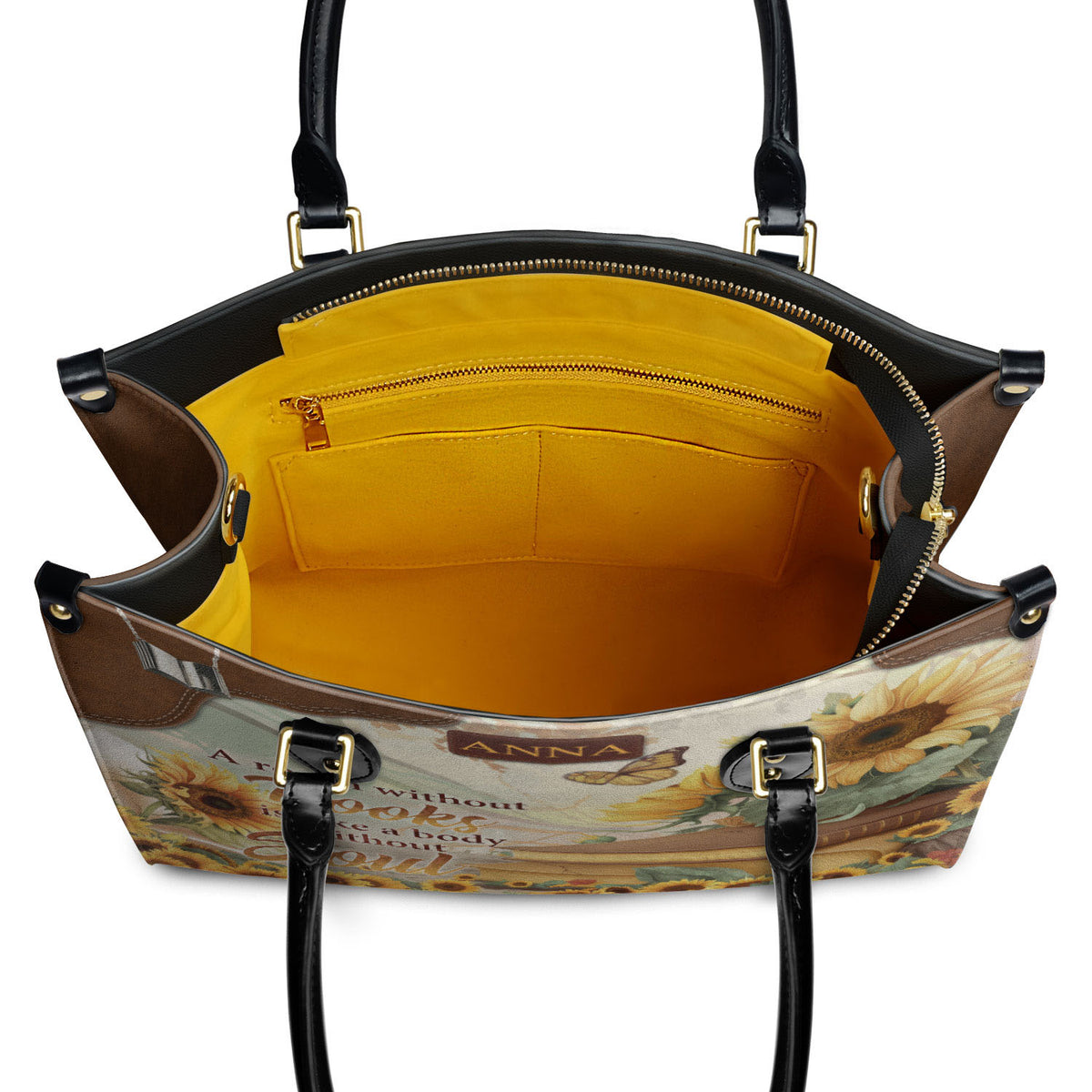 Custom Quote Sunflower HTRZ29072526MN Leather Bag