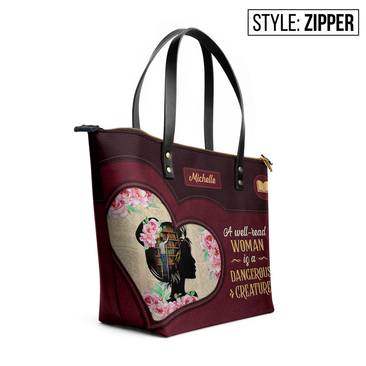 A Well Read Woman Is A Dangerous Creature TTRZ28102566KL Leather Tote Bag
