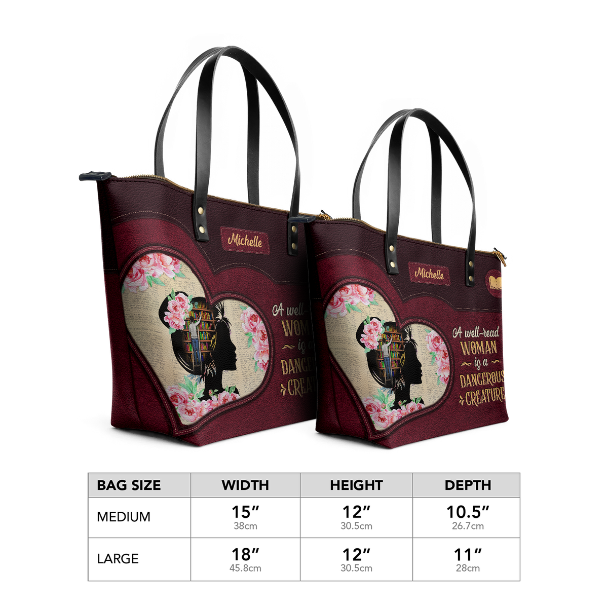 A Well Read Woman Is A Dangerous Creature TTRZ28102566KL Leather Tote Bag