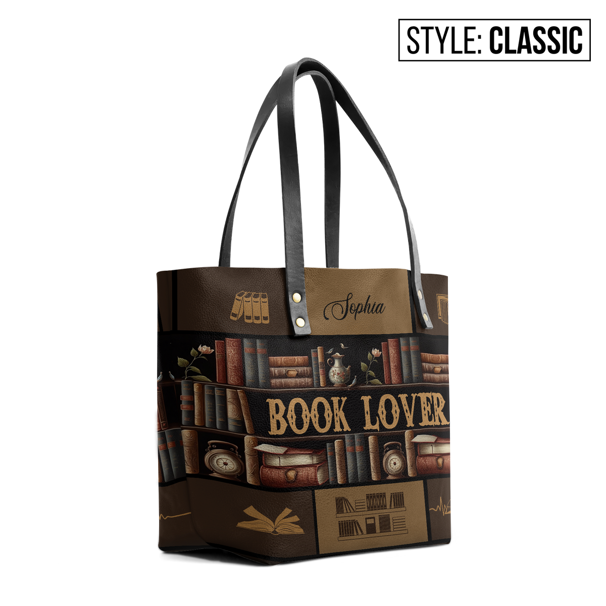 Book Lover TTRZ28104339KY Leather Tote Bag