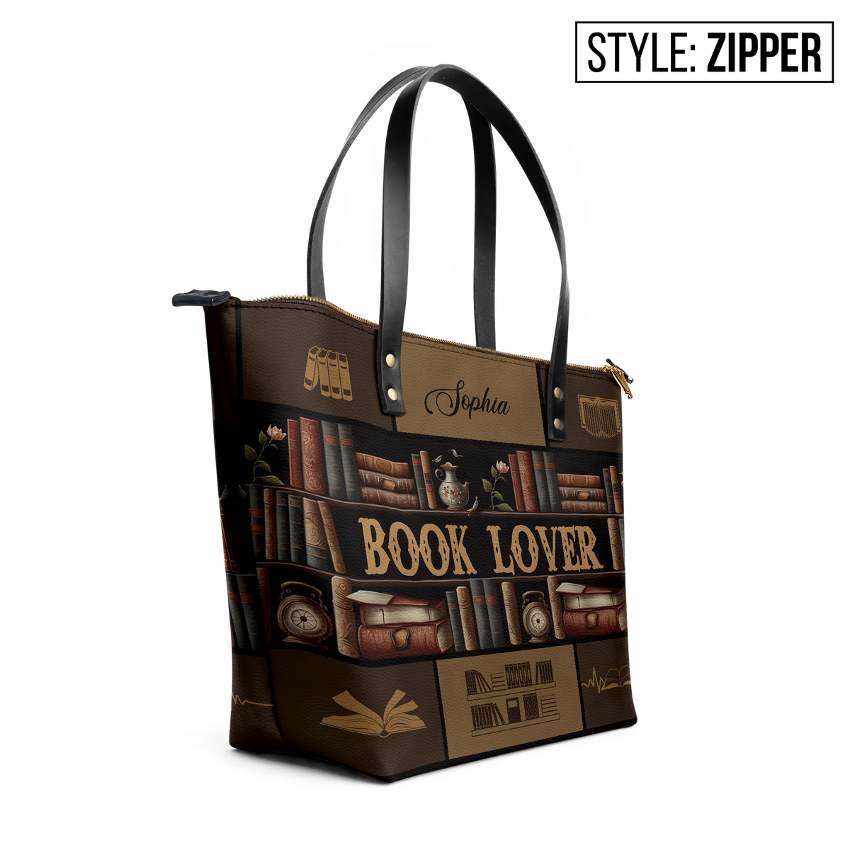 Book Lover TTRZ28104339KY Leather Tote Bag