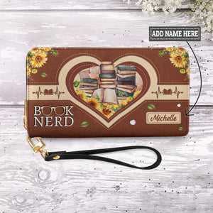 Book Nerd NNRZ02089595RO Zip Around Leather Wallet