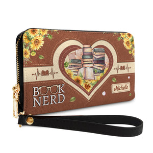 Book Nerd NNRZ02089595RO Zip Around Leather Wallet