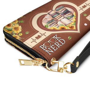 Book Nerd NNRZ02089595RO Zip Around Leather Wallet