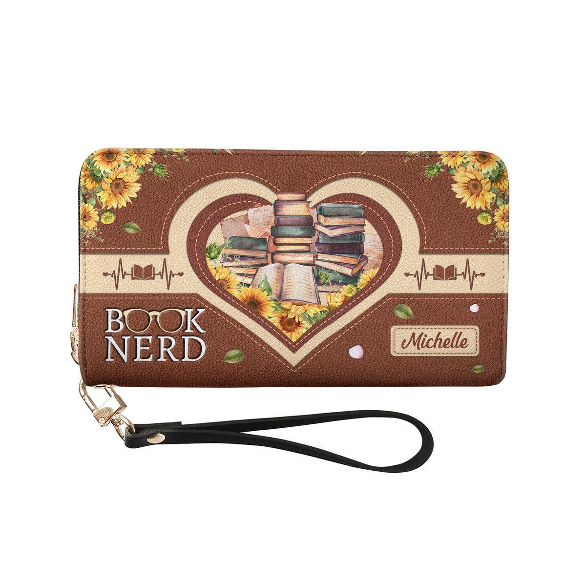 Book Nerd NNRZ02089595RO Zip Around Leather Wallet