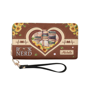 Book Nerd NNRZ02089595RO Zip Around Leather Wallet