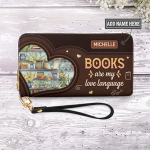 Books Are My Love Language NNRZ02080383KA Zip Around Leather Wallet